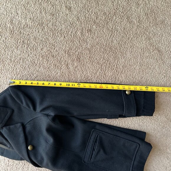 Express Pea Coat Womens Large Wool Blend Black Buttons Pockets - Picture 11 of 13